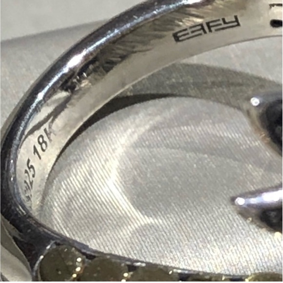 Effy Sterling Silver and 18 kt Gold Dragon Dot Ring Size 7.5 - Picture 6 of 8